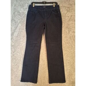 NYDJ Marilyn Straight Jeans Dark Rinse Lift Tuck Cool Embrace 10P Plus Petite
